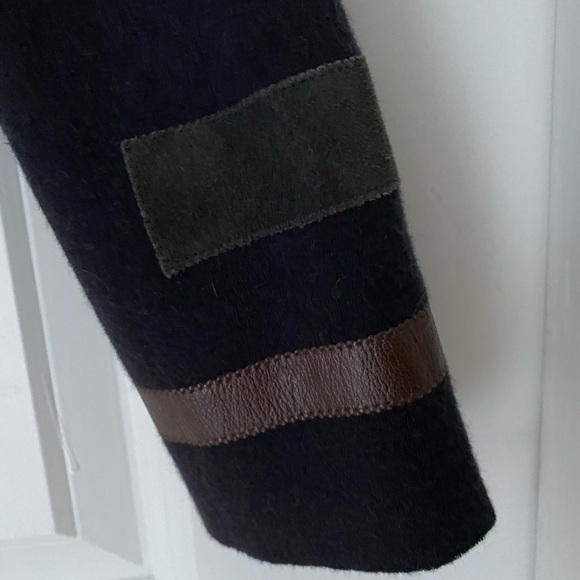 Rozae Nichols Cardigan Leather & Suede Accents Sphere Metallic Buttons Size S - Picture 6 of 9